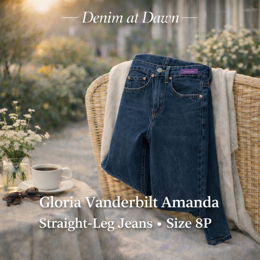 Gloria Vanderbilt Amanda Dark Wash Straight-Leg Jeans | Size 8P